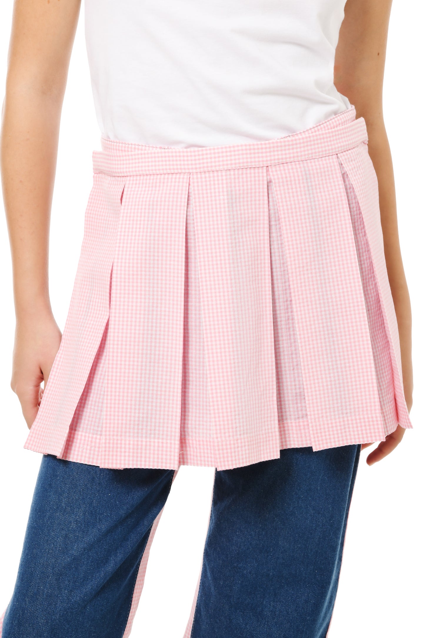 Pink Gingham Jeans