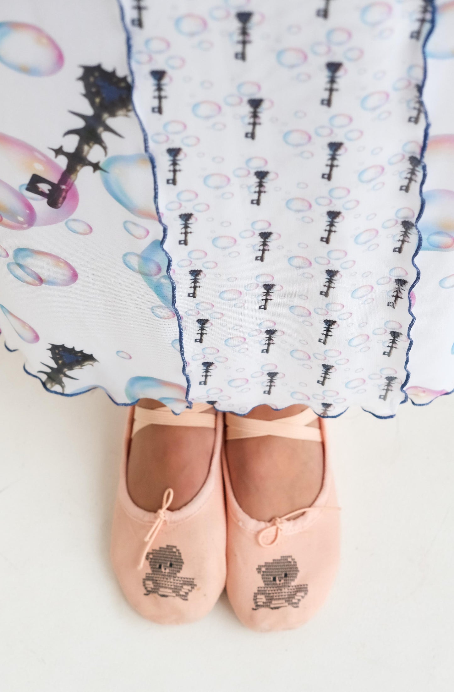 Printed Mesh Maxi skirt