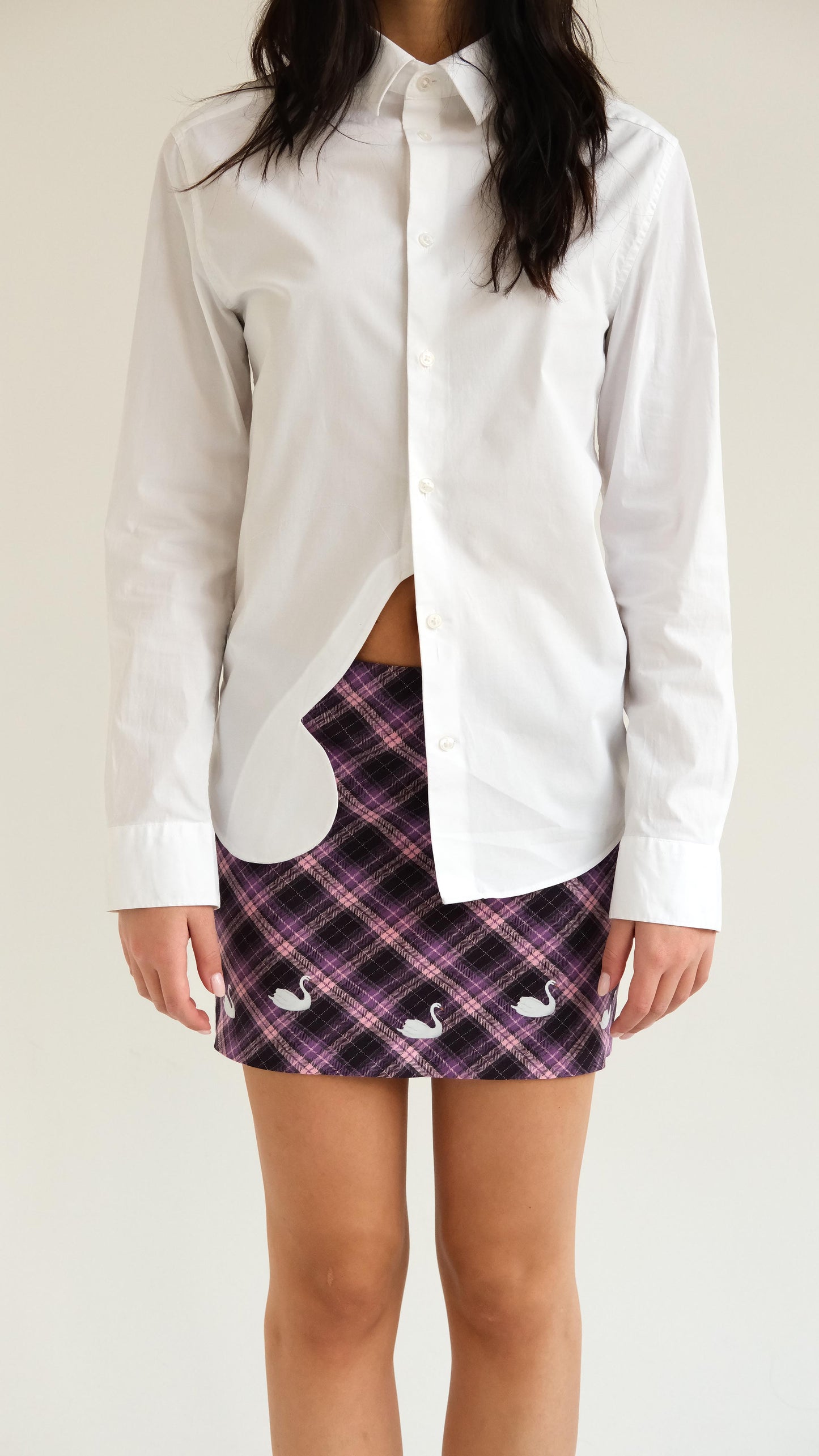 White shirt with a butterfly detail