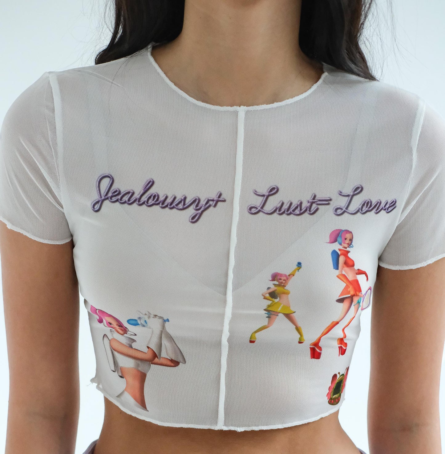 Jealousy+Lust=Love - mesh top